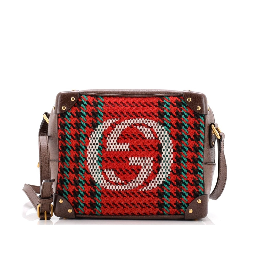 Gucci Red and Brown Patterned Crossbody Bag